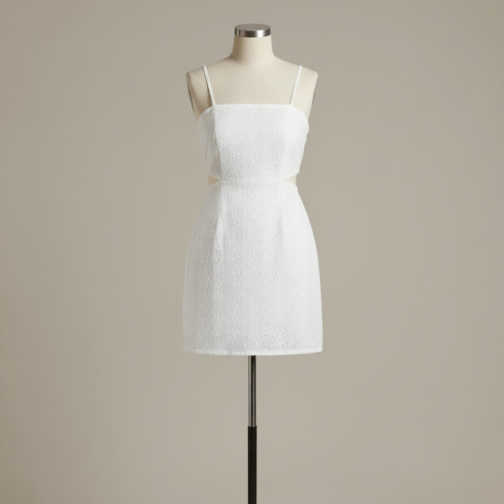 Vestido branco em manequim
